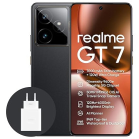 realme GT7 5G Smartphone,12+256GB,Batterie 7000 mAh,120W Charge,Processeur Dimensity 9400e, Appareil Photo IMX906 50MP,AI Planne