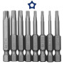 Lot de 8 embouts de tournevis Torx à 5 pointes, tête de sécurité Torx magnétique 1/4", T8, T10, T15, T20, T25, T27, T30, T40, S2