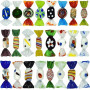 Yeskyltd Lot de 24 bonbons en verre de Murano faits à la main - Style vintage - Pour maison, fête, mariage, sapin de Noël, festi