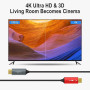 Twozoh Câble Fibre Optique HDMI 150M, Câble HDMI Fibre Optical 4K Supporte 3D/4K@60Hz /18Gbps