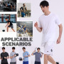 fovdtaa Lot de 5 t-shirts de sport pour homme à manches courtes et encolure ronde, matière perméable à l’air
