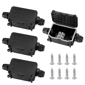 4 Pièces Boîte de Jonction étanche IP66, Boite de Derivation Etanche Exterieur, Connecteur de Câble 2 Voies Connexions PG9 pour