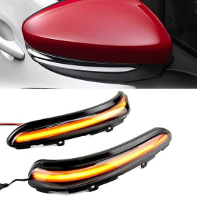 Yoegerery Paire de clignotant de retroviseur latral LED pour Peugeot 208 2008 Citroën C3 MK3 C4 Cactus Opel Corsa F (Noir)
