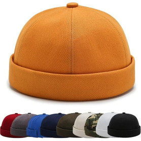 Bonnet Docker Été sans Bord Visiere Casquette Skullcap Travailleur Chapeau Fashion Réglable Casquette de Marinrier sans Visière
