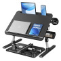 SONGMICS Table de Lit, Bureau Pliable, Plateau 56 x 40 cm, Inclinaison Continue à 120°, Hauteur Réglable, Porte-Gobelet, Support