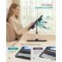 SONGMICS Table de Lit, Bureau Pliable, Plateau 56 x 40 cm, Inclinaison Continue à 120°, Hauteur Réglable, Porte-Gobelet, Support