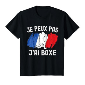 Je Peux Pas J'Ai Boxe Française Humour Boxeur Drapeau France T-Shirt