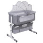 YIMING 3 in 1 Berceau Cododo avec Matelas et Moustiquaire, Hauteur en Réglable, Lit Bébé Cododo pour Les Bébés de 1 à 36 Mois, C