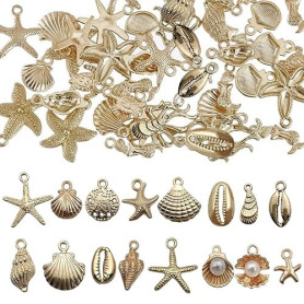 EIHI 96 Pièces breloque acier inoxydable doré, Breloques creation bijoux, Charms maillot de bain