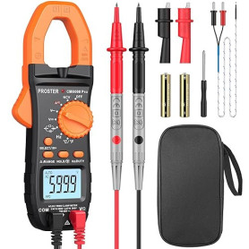 Proster 800A Pince Ampèremétrique Numérique Avancé NCV, 6000 Counts Multimètre Professionnel TRMS – Testeur Électrique de Couran