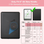 TQQ Étui pour Amazon Kindle 11e génération 2024 et 2022 de 6 Pouces, Protection complète, Veille/réveil Automatique, Fermeture m