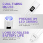 AOOHA Portatif Lampe UV Ongles Gel avec Support,Mini Rechargeable Lampe UV Sèche Ongles avec Affichage LED,Mini Lampe UV LED,Séc