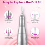 PKBD 45000RPM Professional Portable Nail Drill Machine for Gel Nails, Rechargeable Electric Nail Files Set with 11 bits and LCD