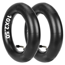 Satgoo Chambre à Air 10x2,50 pour Trottinette Électrique, 2 MM Double Épaisseur, pour 10 Pouces Pneus 60/70-6,5, 3 Types de Valv