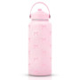 Bouteille isotherme avec motif nœud rose en acier inoxydable avec paille, isotherme, anti-fuite, 1 l, pour femmes, filles, adole