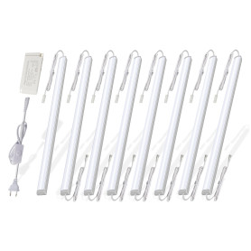 Cefrank Éclairage LED sous l'armoire, 8 pcs, 30 cm, V-Shape, 16 Watts, 1600 Lumens, Blanc Pur (6000K), Design Élégant, Illuminat