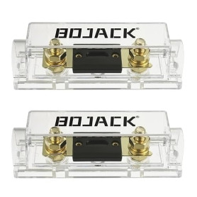 BOJACK Lot de 2 Porte-fusibles ANL à Coque Transparente 80A et 2 Fusibles ANL 80A 32 VCC pour Système Audio et Vidéo