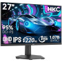 HKC Écran Gaming 27 Pouces 220Hz, 2K@QHD 2560×1440, Fast IPS Gaming Moniteur, 1ms, Adaptive Sync, HDR400, 95% DCI-P3, Eye Care,