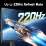 HKC Écran Gaming 27 Pouces 220Hz, 2K@QHD 2560×1440, Fast IPS Gaming Moniteur, 1ms, Adaptive Sync, HDR400, 95% DCI-P3, Eye Care,