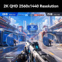 HKC Écran Gaming 27 Pouces 220Hz, 2K@QHD 2560×1440, Fast IPS Gaming Moniteur, 1ms, Adaptive Sync, HDR400, 95% DCI-P3, Eye Care,
