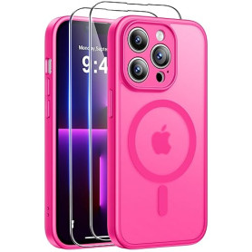 Qasyfanc Coque Magnétique pour iPhone 13 Pro Compatible avec MagSafe avec 2 Verre trempé Protection écran, Anti-Jaune Antichoc C