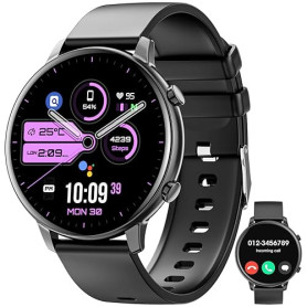 Hwagol Montre Connectée Homme Femme 1.39" Smartwatch avec Podometre, Moniteur Sommeil, avec 140+ Sportifs, Smartwatch Montre Int