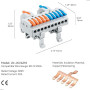 JANDECCN Lot de 6 borniers de rail DIN - Connecteurs de fils pour circuit en ligne 28-12 AWG (2 en 10 sortes)