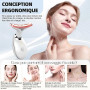 Appareil Anti Rides Visage, 3 Modes EMS Appareil de Gua Sha Visage, Appareil de Massage Visage 7 Couleurs, Chauffable 45°C Guash