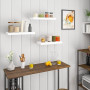 WOLTU Étagère Murale, Étagère Suspendue, Étagère Flottante en MDF, Lot de 3, Blanc, pour Salon, Cuisine, Chambre, Salle de Bain