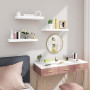 WOLTU Étagère Murale, Étagère Suspendue, Étagère Flottante en MDF, Lot de 3, Blanc, pour Salon, Cuisine, Chambre, Salle de Bain