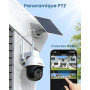aosu 3K Caméra Surveillance WiFi Exterieure sans Fil, 5MP Camera Exterieur Solaire, 360° PTZ Suivi Automatique, Détection IA Per