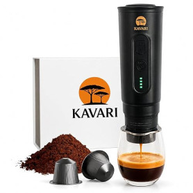 Kavari – Machine à café portable expresso 20 bars | Cafetière portable compatible capsules Nespresso® & café moulu | Recharge US
