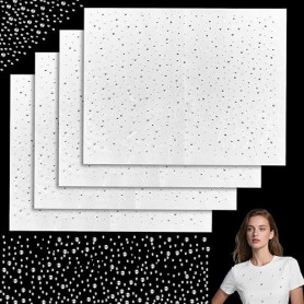 Lot de 4 feuilles de strass thermocollants - Paillettes - Strass - Ronds et plats - Pour vêtements, jeans, sacs et loisirs créat