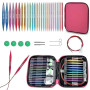 Hsyan 13 Paires Aiguilles Circulaires Tricot, Aiguille Circulaire Interchangeable, Aiguilles à Tricoter en Aluminium 10 cm, Diam