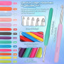 Coopay Kit Crochet Debutant Complet, 15 Pelotes de Laine Crochet, Accessoires de Crochets Tricot, 73 Kits de Crochets Ergonomiqu