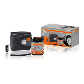 Osram TYREseal KIT Essential, Produit d'étanchéité pour Pneu 450 ML et gonfleur de Pneu analogique Haut de Gamme, TPMS Safe, étu