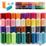 Lot de 72 fils à coudre vibrants, 36 couleurs uniques, fil en coton pour machine à coudre, 400 m avec bobines assorties, compati