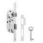 Metalux série 260 - Serrure à encastrer Réversible avec gâche et clé pour porte Porte de chambre Toilettes Bureau Salle de bain