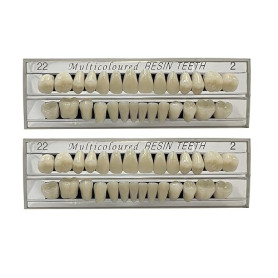56 pièces de fausses dents 2 ensembles de dents de fausses supérieures et inférieures en résine synthétique, accessoire d’horreu