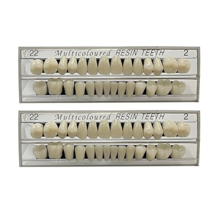 56 pièces de fausses dents 2 ensembles de dents de fausses supérieures et inférieures en résine synthétique, accessoire d’horreu