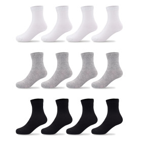 Duufin 12 Paires Chaussettes pour Garçon Fille Chaussettes Enfant Chaussettes Bébé Chaussettes de Sport