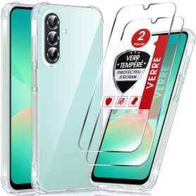 LeYi Coque pour Samsung A26 5G avec 2 Verre Trempé Vitre Protection, Etui Ultra Mince Housse de Protection Silicone Souple Bumpe