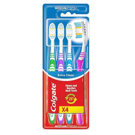 COLGATE - Brosse à Dents Extra Clean Medium - Favorise une Bonne Santé Bucco-Dentaire - Nettoie en Profondeur - Atteint les dent
