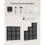 SONGMICS Meuble de Rangement avec Boîtes, Meuble à 9 Cases pour Vêtements, Étagères en Tissu Non-tissés, Personnalisable, Extens