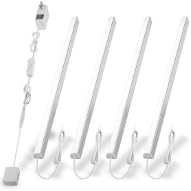 Cefrank Eclairage LED pour Vitrine: Lot de 4 Barres 31cm en V, 1200lm, 12W, Blanc 6000K - Parfait pour Armoires.