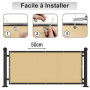 AXT SHADE Brise Vue Balcon 90x300cm Imperméable Cache Vue Balcon Protection UV Opaque Résistant aux Contre Vent avec Trous et Se