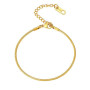 PROSTEEL Gourmette Femme Réglable 16+5cm, Bracelet Chaîne de Serpent Fine 1,5mm en Acier Inoxydable/Plaqué Or/Or Rose/Noir