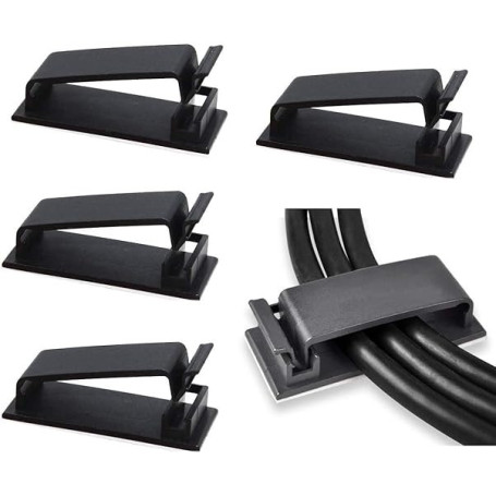 SOULWIT® Câble Management, 50PCS Clips de Câble Adhésifs pour Organiseur de Fils Electriques pour Câbles Ethernet et Système de