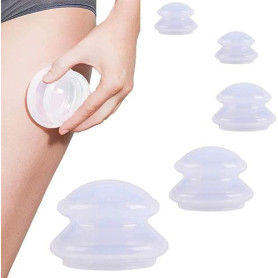 Acupoint Lot de 4 ventouses en silicone pour massage et thérapie de ventouses portable pour soulager les douleurs musculaires et