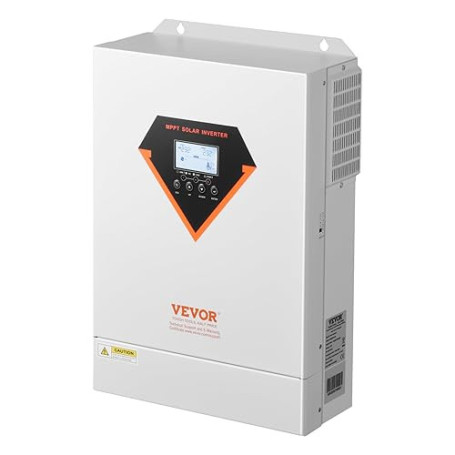 VEVOR Onduleur Solaire Hybride 6000 W Chargeur à Onde Sinusoïdale Pure Tout-en-un, 48 V CC vers 220/230 V CA Monophasé, Contrôle
